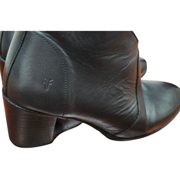 Frye - Nora Zip Short Ankle Leather Boots Black Women's Size US 8.5M - Picture 7 of 15